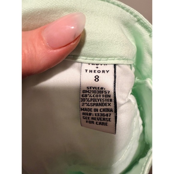 Truth + Theory Pistachio Skinny Jeans Womens 8 Mint Green Mid Rise OM21038F57 - Picture 8 of 10